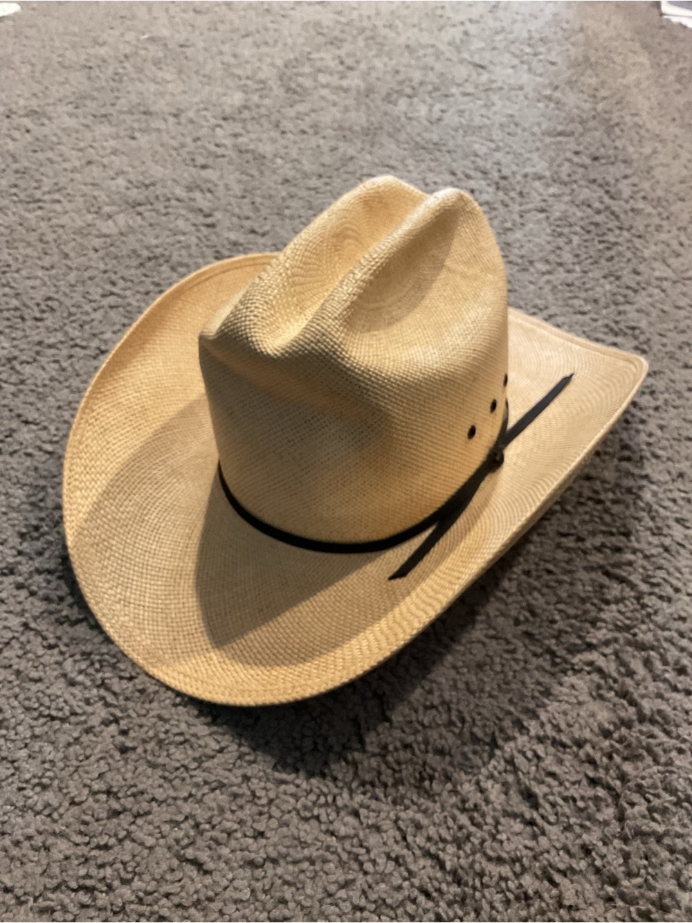 Stetson Vintage Men’s Unisex Straw Cowboy Western Hat Summer sz 6 7/8